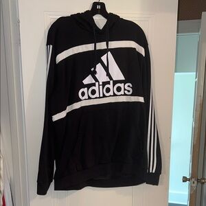 Adidas Black and White Sweatshirt with Iconic Stripes